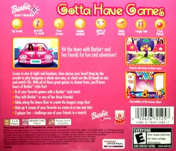 Barbie - Gotta Have Games (US) box cover back